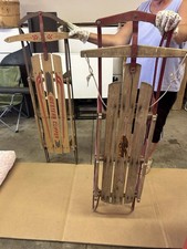 vintage wooden snow sled