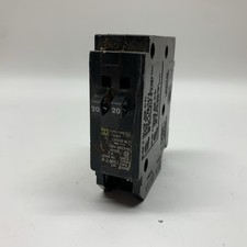 Square D HOMT2020 Homeline 20 amp Twin 1 Pole Tandem Circuit Breaker Used