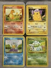 Base Set Unlimited Starters Charmander Bulbasaur Squirtle Pikachu /102 Pokemon