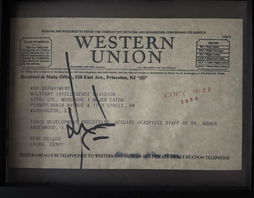 Harrison Ford Signed Indiana Jones Western Union Telegram SWAU Authenticated