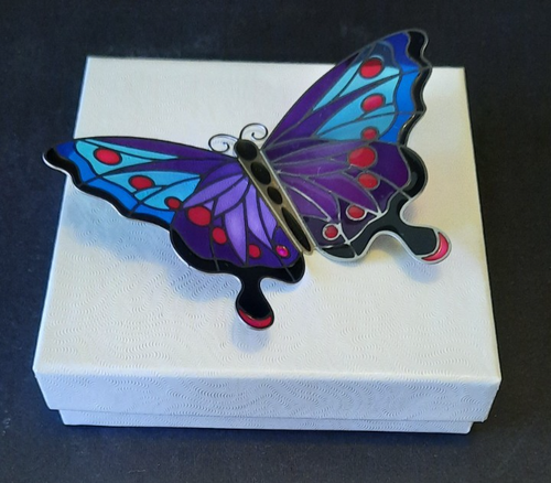 MAGNETE FARFALLA VETRO COLORATO JBD M1 2006 MOLTO RARO NUOVO CON SCATOLA - Foto 1 di 3