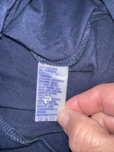 nygard womens top PS Blue Long Sleeves Embroidered - Picture 7 of 12