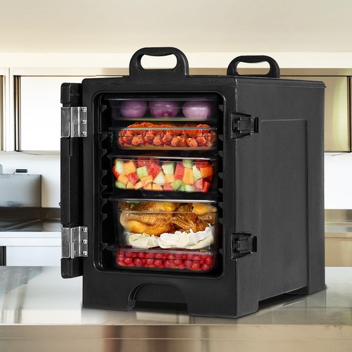 3 Pack End-Loading Insulated Food Pan Carrier Hot & Cold 5 Pan Capacity w/Handle - Picture 3 of 8