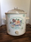 Vintage Rival Crockpot Floral Design Fall Football Season Foods