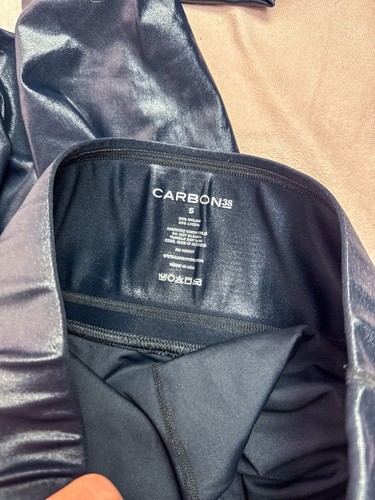 Carbon38 Takara Leggings Womens Small Black Shine High-Waist Stretch Skinny - Picture 5 of 5