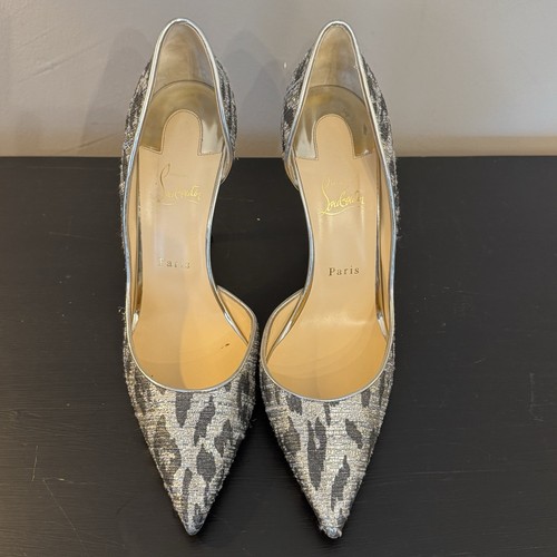 CHRISTIAN LOUBOUTIN Iriza 100 lt gold Lurex Gigi Heels 42 mit Box, Spitzenersatz - Bild 4 von 17