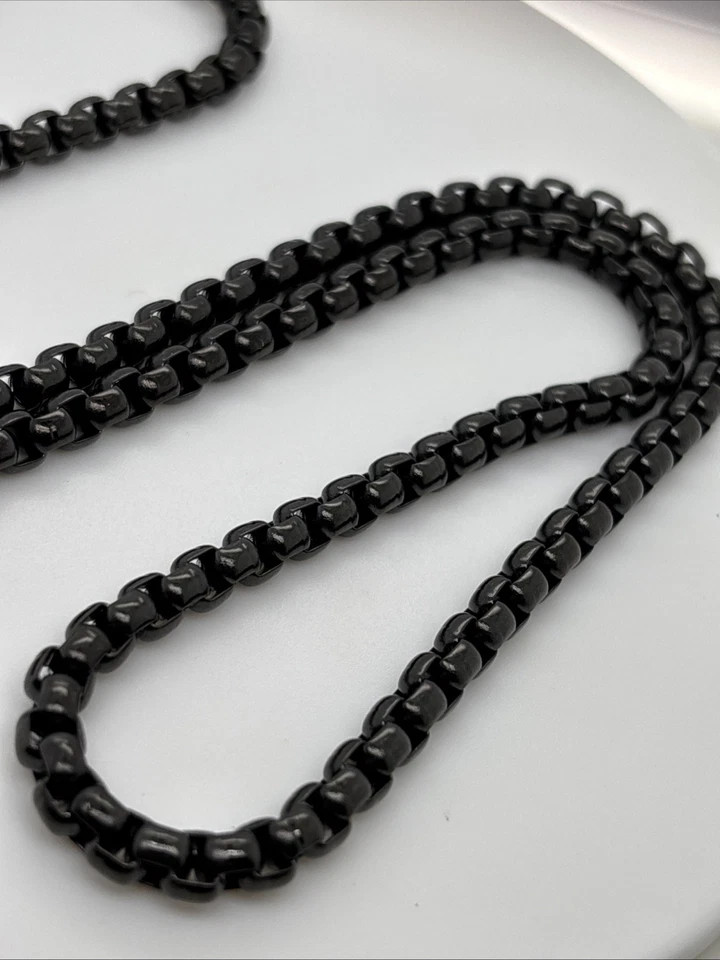 David Durman 5 毫米盒链黑色不锈钢纯银 26 英寸 — 第 4/4 张图片