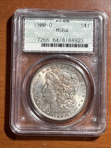 1900-O Morgan Silver Dollar PCGS MS64 SCARCE DOILY HOLDER -CRACKED AT TOP CORNER