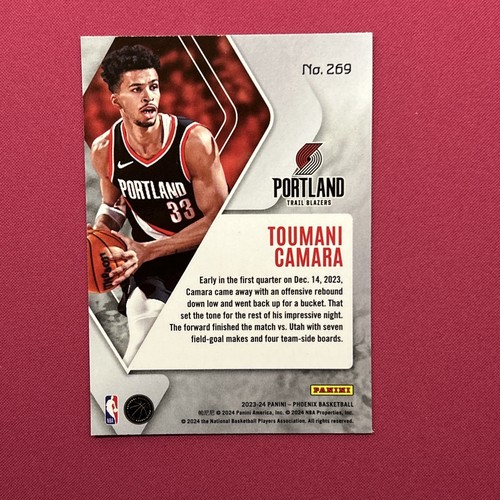 2023-24 Panini Phoenix -Blue Ice #269 Toumani Camara Portland Rookie RC - Picture 6 of 6