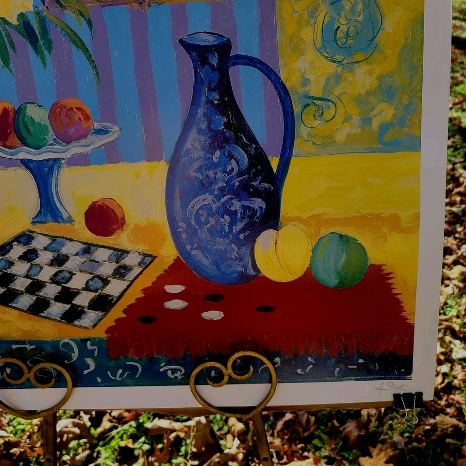 Jean Claude Picot Le Jarrón Azul de Madrid Seriolitografía Firmada GRANDE 32"×26" De Colección Foto 3 de 4