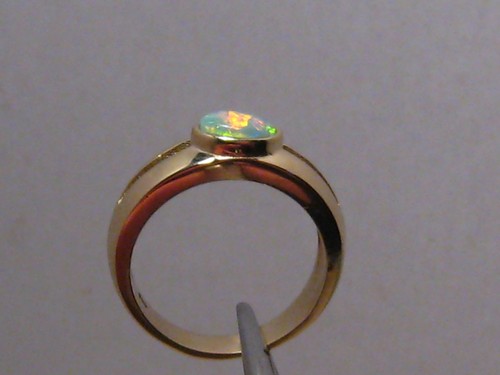Men's Opal pinky Ring , 5.4 grams Solid 14 k Yellow Gold - Picture 11 of 13