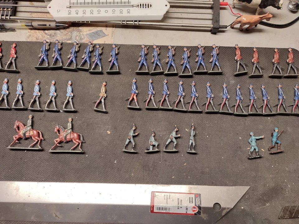 soldats Plomb , 1/2 Ronde Bosse ,Cavalier Prussien ,Heyde, Linéol, Cbg - Photo 4/4