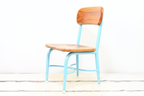 Vintage Heywood Wakefield School Chair Childs MidCentury Stool Wood Metal Chair - Picture 6 of 12