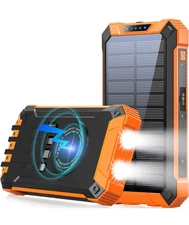 Goodaaa PN-W22 36000mAh 15W Solar Power Bank Orange w/4 Built-in USB