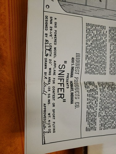 Wally Simmer's Sniffer - For Sub Miniature Engines - RC Model Plane - New - Picture 4 of 13