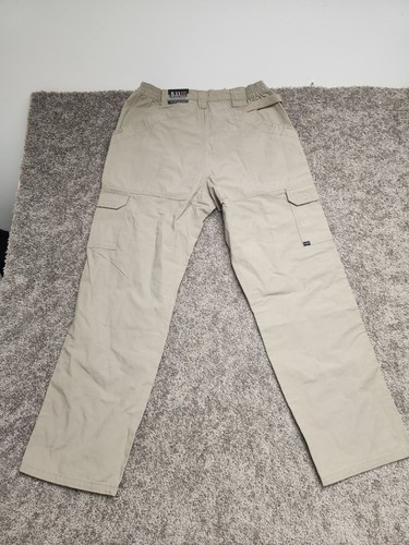 NWT 5.11 Tactical Pants Men 34x32 Fits 34x31 Khaki Cotton Canvas Cargo Workwear - Picture 6 of 6