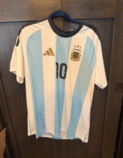 adidas Argentina Soccer Jersey Lionel Messi #10 Men's XL White Light Blue