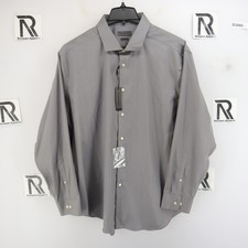 NWT Mens Calvin Klein Gray Button Down Dress Shirt Size 19 34/35 Slim Fit