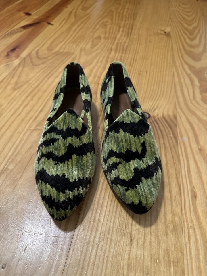 Zapatillas venecianas Le Monde Beryl estampado de tigre Bevilacqua terciopelo verde para mujer 38’s Foto 2 de 4