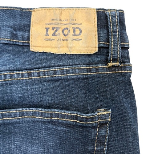 Izod Relaxed Fit Jeans 36 x 32 Denim Cotton Spandex Medium Wash Straight Leg - Picture 6 of 8
