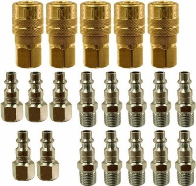 Milton 715/727/728 1/4'' M-Style Coupler and Plug Set - 20 Pieces