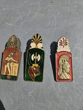 3 Vintage Bronze? Letter Holding Clips Real Nice 1 Marked Smaltotex Greece