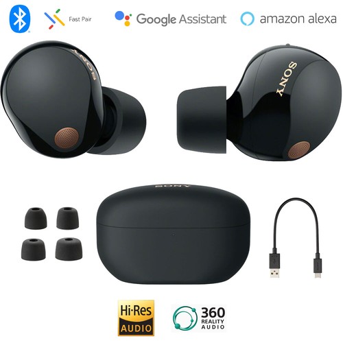 Sony WF-1000XM5 Industry Leading Noise Canceling Truly Wireless Earbuds (Black) - Zdjęcie 2 z 12