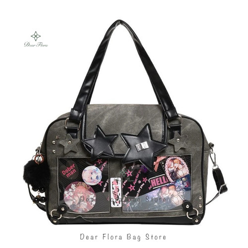 Y2K Trendy Star Ita Bag Lolita Girl Transparent Pocket Fashion Crossbody Bag Wom - Bild 21 von 23