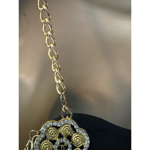 Bella Barnett Black Maxi Dress | Gold Chain Detail | S/M | NWT - Picture 9 of 15