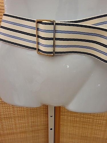 Express Gürtel Damen Größe XS Small Blau Marine Weiß Gestreift Länge 35 - Bild 7 von 12