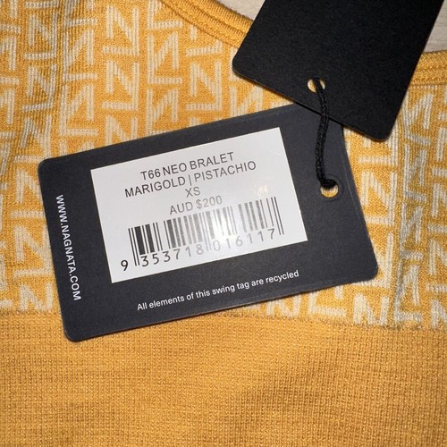 NWT Nagnata Neo Pistachio Marigold Orange Bralette Women's X-Small XS - Picture 4 of 5