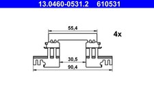 ATE Zubehörsatz Scheibenbremsbelag für Mazda 3 BM BN 2.0 1.5 2.2 D CX-3 DK