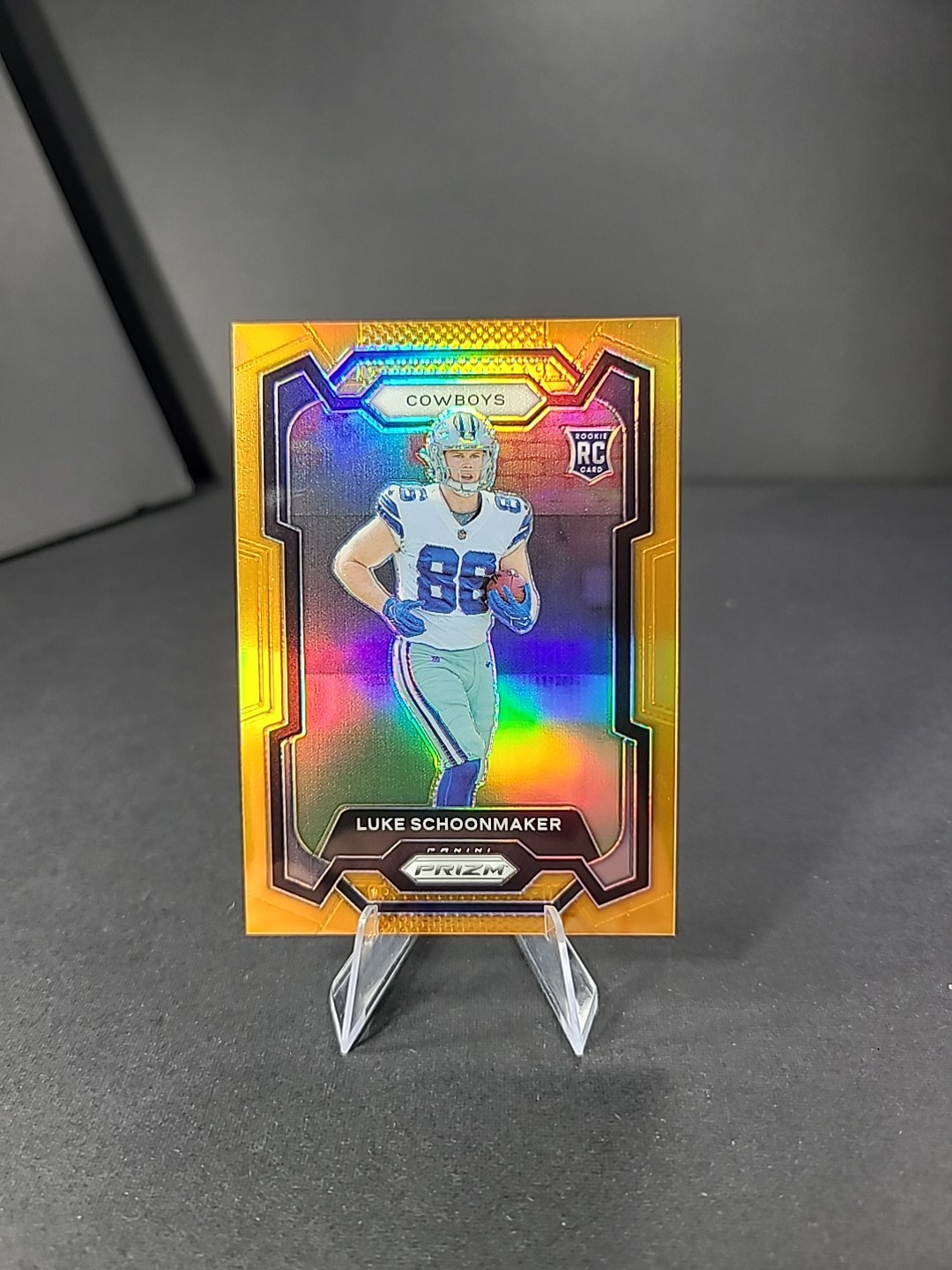 2023 Prizm 325 Luke Schoonmaker Orange Prizm /249 Rookie Card Dallas Cowboys