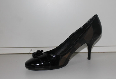 BURBERRY,  LUXUS Pumps Schuhe, Nova Glen Check, Gr. 39, SCHWARZ/BEIGE - Seriennr