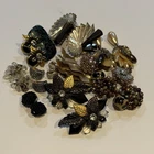 Vintage | Clip On Earrings Floral Beaded Gold Costume Jewelry Lot Of 11 Pair