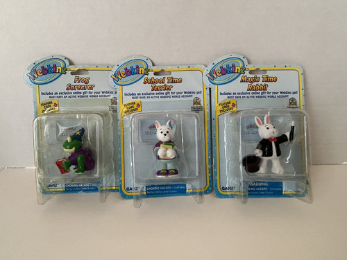 Ganz Webkinz Figures Lot Rabbit Terrier Frog Sorcerer NIP Sealed w/ Codes
