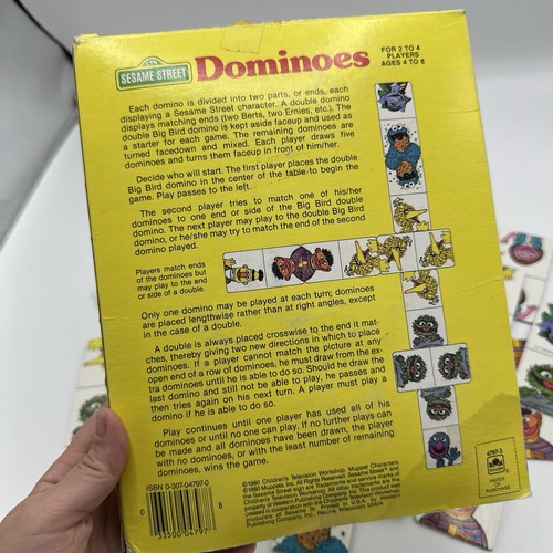 VINTAGE SESAME STREET DOMINOES GAME JIM HENSON 1980 Whitman Complete Set - Picture 5 of 6