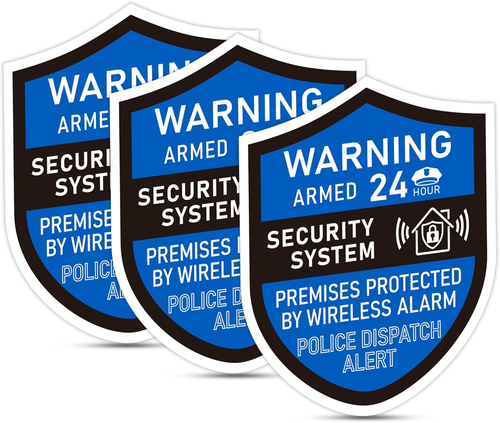 3PCS Security Alarm System Sign for Home, Self-Adhesive Weatherproof Small 24 Ho - Picture 9 of 12