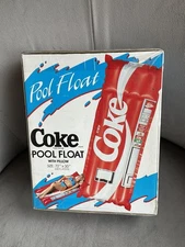 Vintage 1988 Coke Machine Inflatable Pool Float With Pillow 72 x 30" NOS