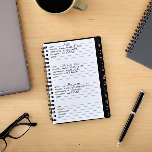 2er Set Spiral Internet Passwortbuch, Keeper Manager Notizbuch, 80 Seiten - Bild 3 von 10