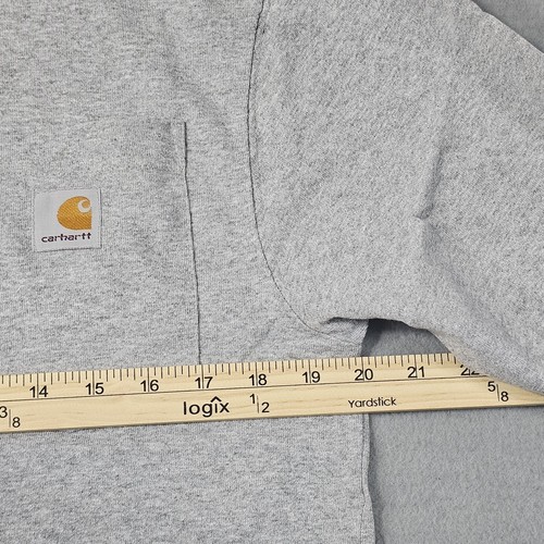 Camisa Carhartt Hombre Pequeña Gris Trabajo Informal Exterior Manga Larga Henley Ajuste Original - Imagen 5 de 6