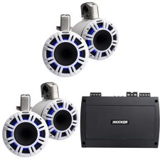 Kicker 2 Pair 51KMTCXL8W 8" White KMXL Horn-Loaded Tower Speakers  800 Wat...
