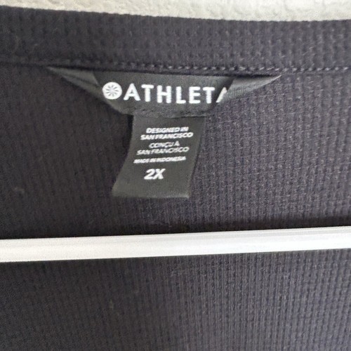 Athleta Uptempo Waffle Knit Henley Plus Size 2x Lightweight - Picture 3 of 5