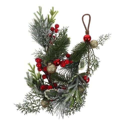 Swag a goccia di Natale: ghirlanda swag a goccia invernale decorazione porta anteriore - da appendere - Foto 8 di 12