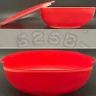 Pyrex 525-B Red Ovenware Covered Hostess Serving Bowl 1949-59 Sunshine Backstamp