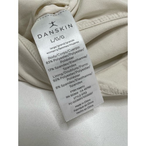 Danskin Longline Sleeveless Scoopneck Sports Bra Birch Cream Women's Size Large - Picture 11 of 13