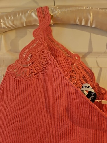 Self-Portrait Pink One Shoulder Ribbed Knit Mini Dress RRP320 Pink Brand New Tag - Picture 12 of 18