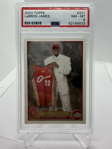 2003 Topps NBA Basketball #221 LEBRON JAMES Rookie Card RC PSA 8