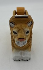 lion shape Tape Dispenser desk top wood craving