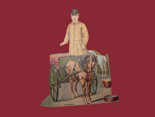 Antique LION COFFEE Cut Out Paper Doll Die Cut VICTORIAN Garden Farm Set Of 11 - Picture 9 of 21
